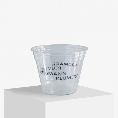 Bicchiere di plastica da 250 ml marchiato con stampa a 1 colore