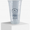 Bicchiere di plastica personalizzato con logo 'PURE Juice Bar'