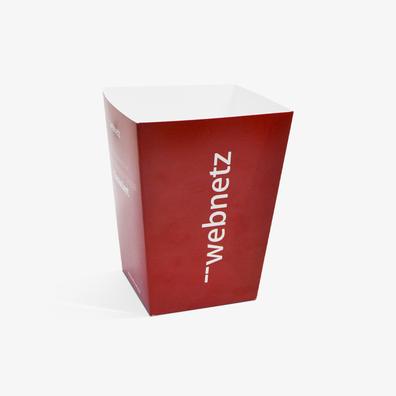 Scatola per popcorn da 1L personalizzata con logo 'webnetz'