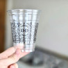 Bicchiere in plastica personalizzato con stampa a 1 colore con logo e design di 'Dan & Decarlo'