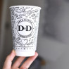Bicchiere in carta a doppia parete da 450 ml con stampa personalizzata con logo 'Dan & Decarlo'